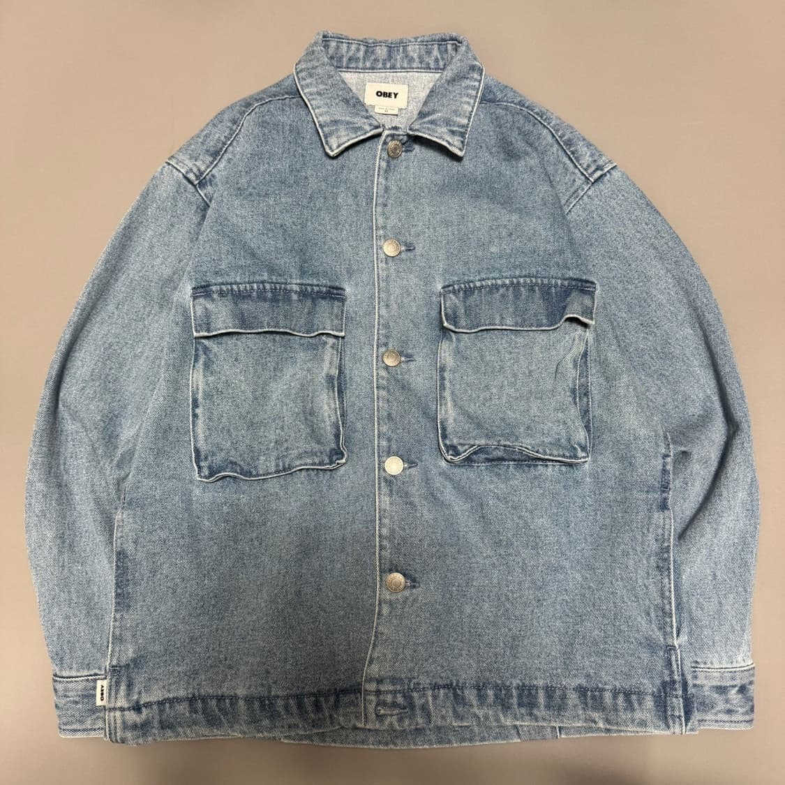 오베이(OBEY) 라이트블루컬러 코튼 유틸리티 포켓 데님 자켓 상품이미지6