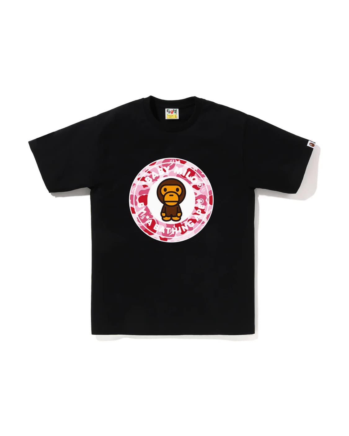 [M] 베이프 ABC 핑크 카모 베이비마일로 비지워크 써클로고 반팔티 상품이미지1