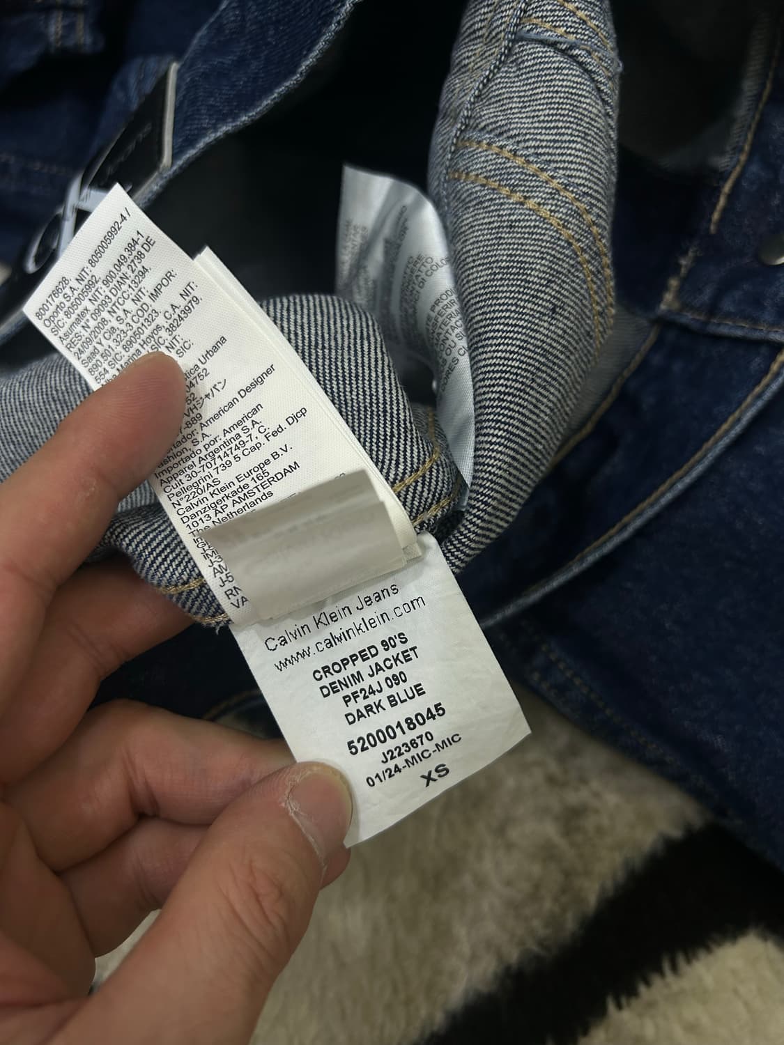 [XS]켈빈클라인 크롭 데님 자켓/진청 상품이미지8