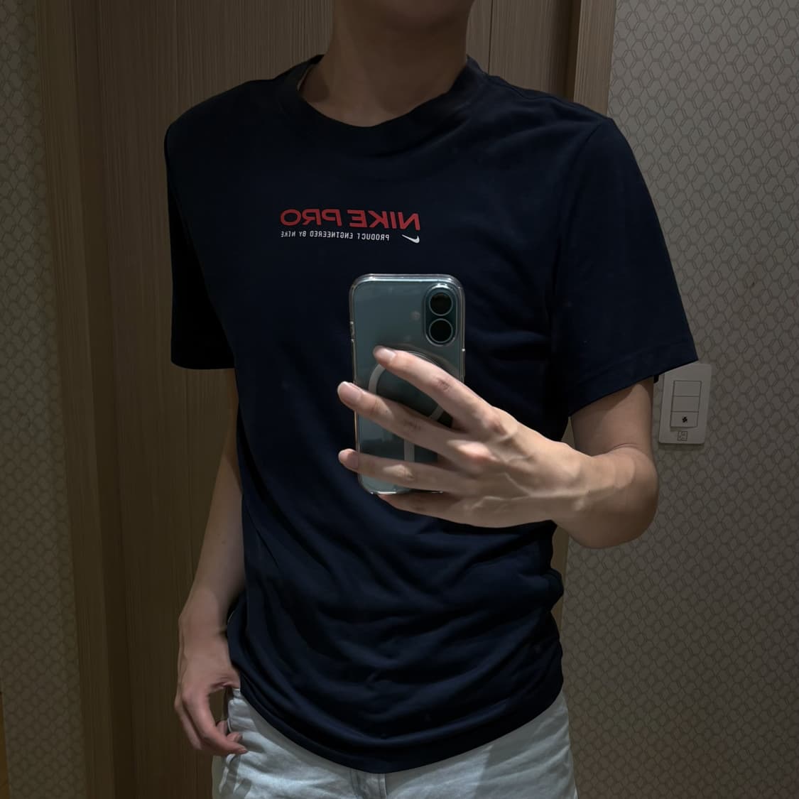 [M 추천] 빈티지 나이키 프로(Nike Pro) 미니 로고 반팔 티셔츠 상품이미지1