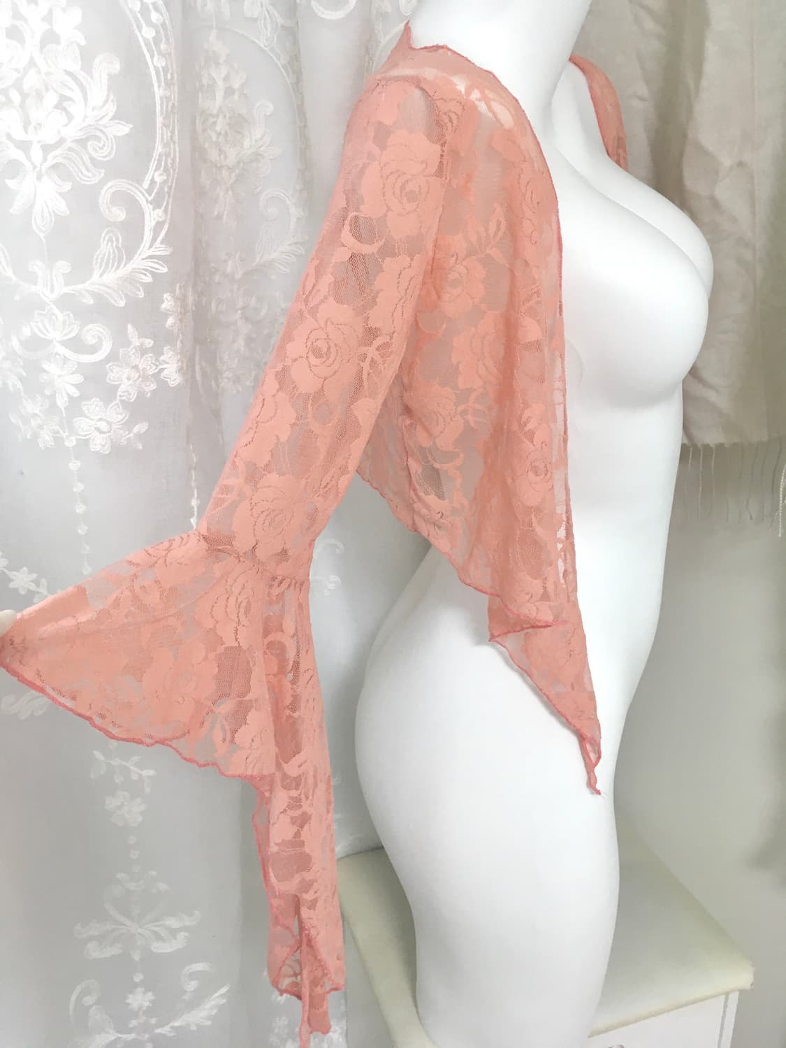 코랄 플라워 시스루 볼레로가디건  상품이미지6