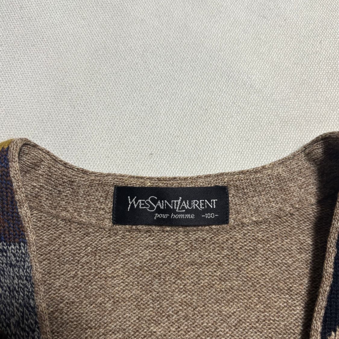 100 입생로랑 체크 패턴 울 가디건 상품이미지4