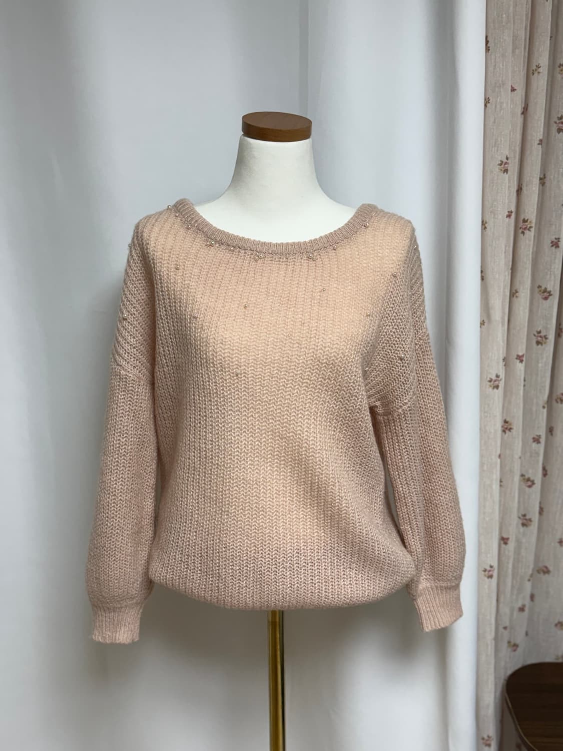 빈티지 러블리 진주 포인트 니트 상품이미지1