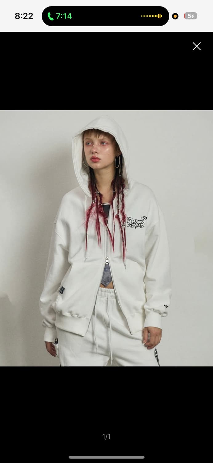 배디 후드집업 화이트 s사이즈 상품이미지1
