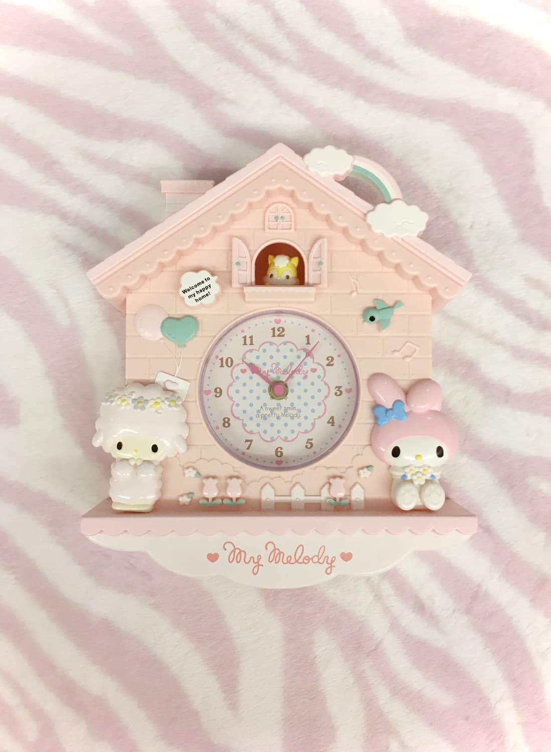 마이멜로디 피아노 연핑크 벽시계 히메갸루 방꾸템 산리오 상품이미지1