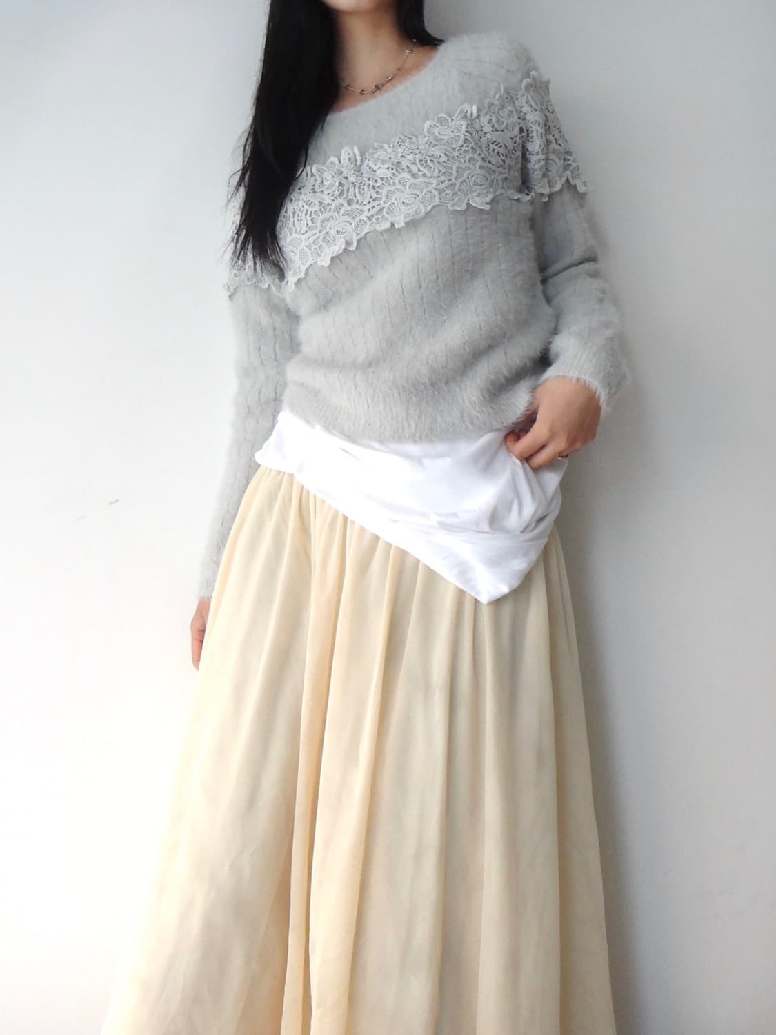 Flower embroidery patch knit  상품이미지4