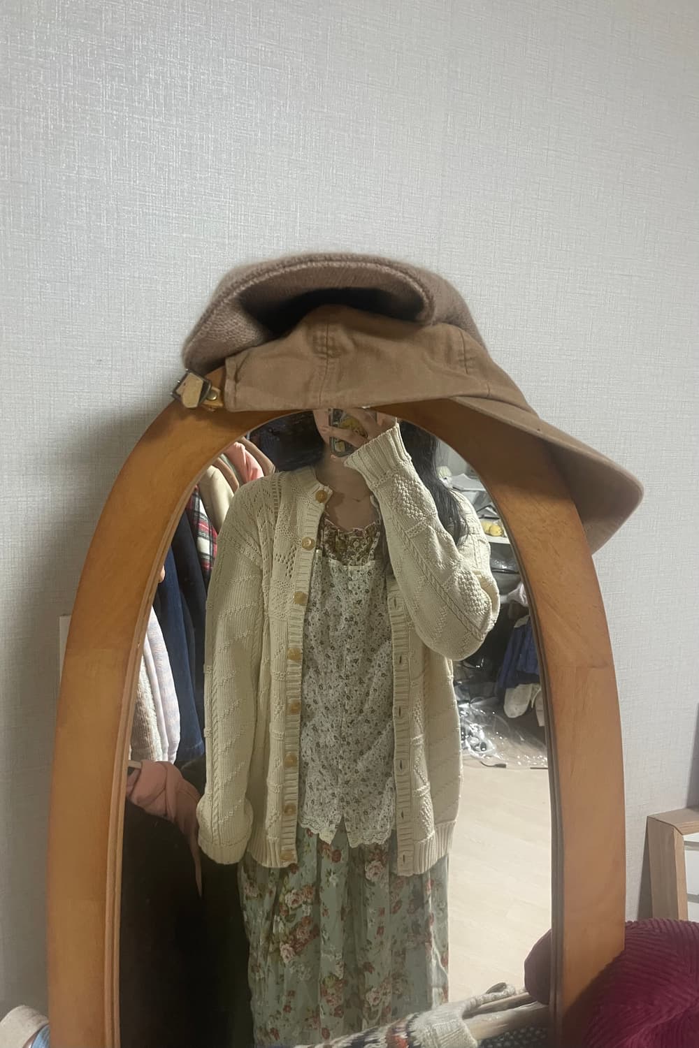 모리걸 빈티지 잔꽃 블라우스 가디건 set 💚🧡🌸 상품이미지7