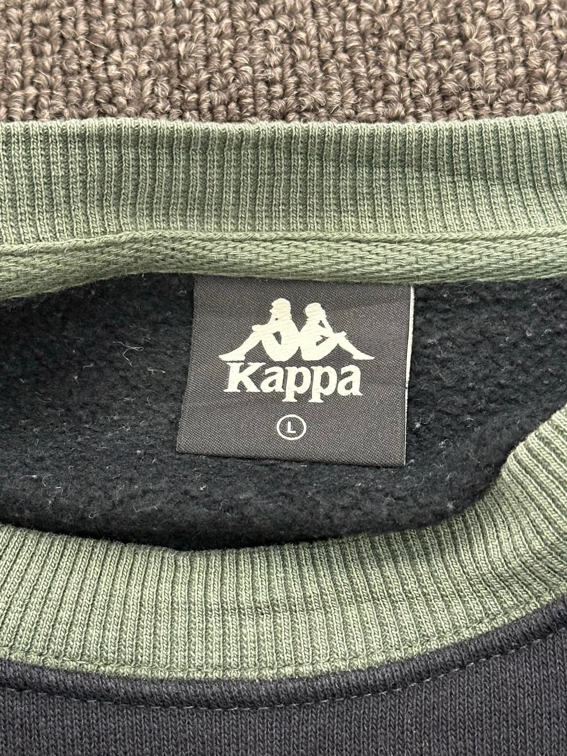 L)Kappa 빈티지 퍼플그린 컬러블럭 플리스 스웻셔츠 상품이미지4