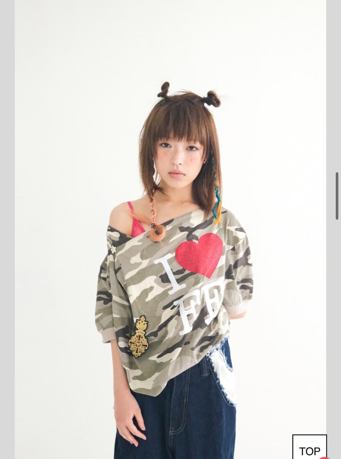 샵페어리 카울티셔츠 카모 상품이미지1