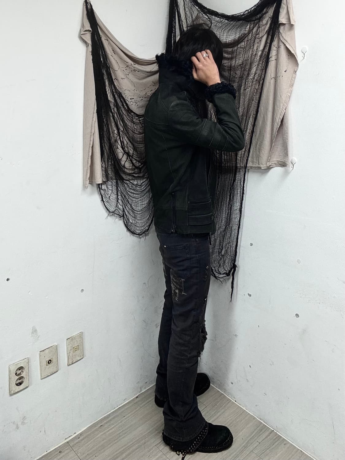 [VOV] Black Sheep Fur Trimming Deep Gree 상품이미지5