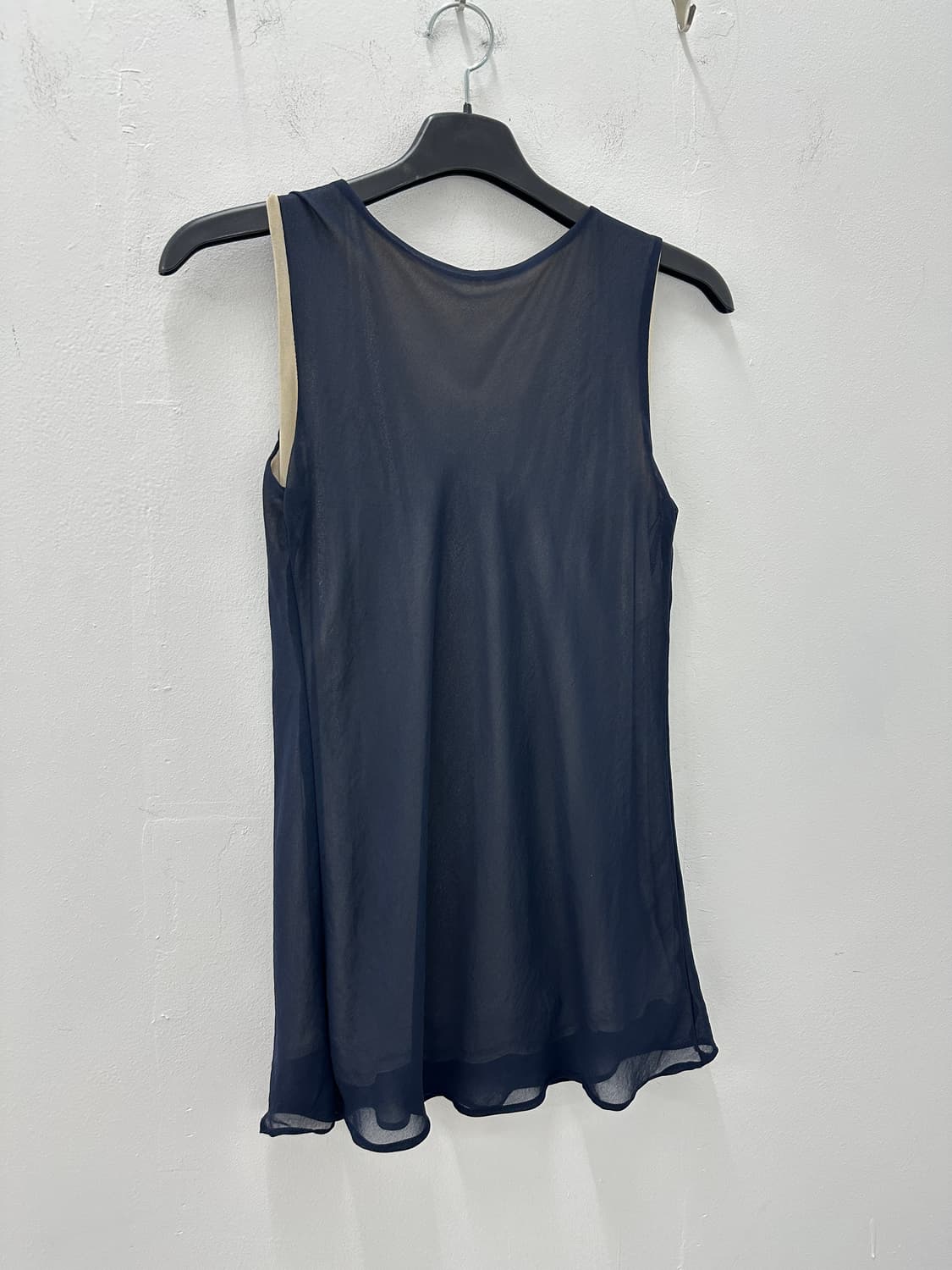 NONE vintage navy sheer layered tank top 상품이미지5