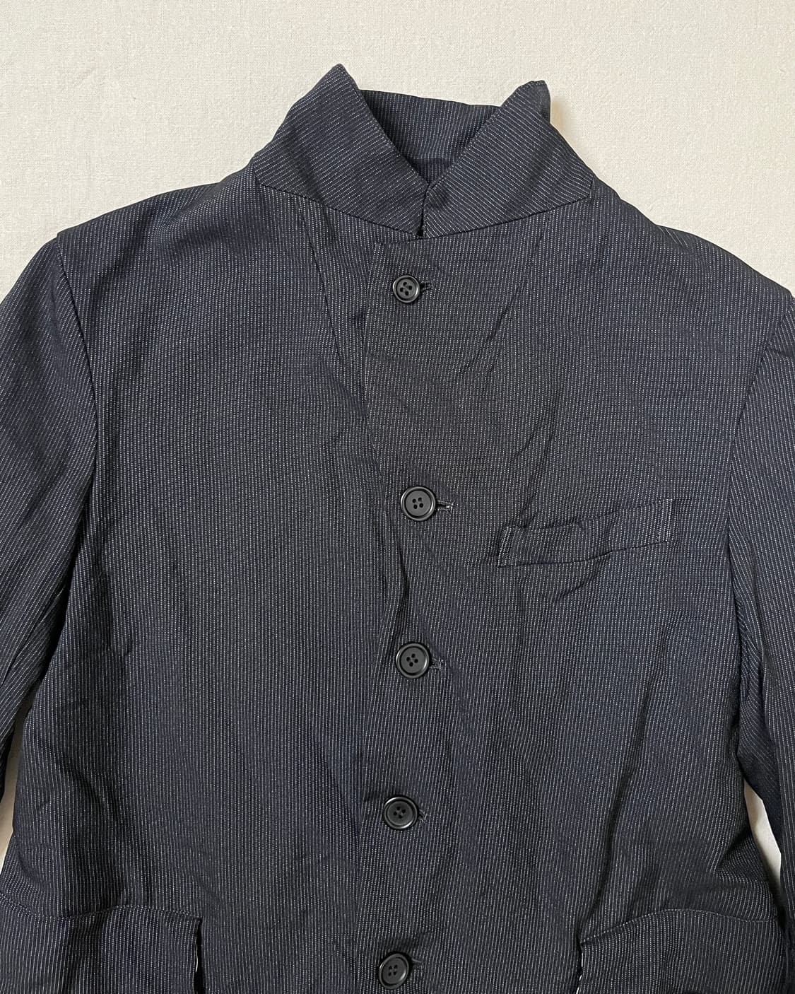 꼼데가르송 블랙 축융폴리 스트라이프 코트 comme des garcons 상품이미지6