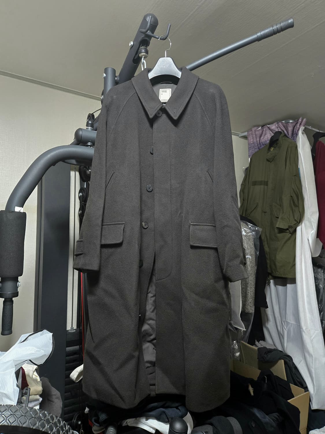 어나더오피스 차콜브라운 앰플 발마칸 캐시미어 코트 3사이즈 105 110 상품이미지7