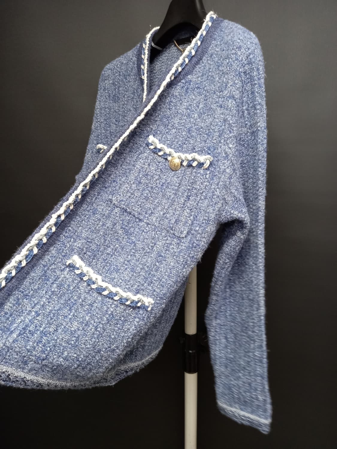 새 지컷 춘추 겨울간절기 트위드직조 가디건자켓 F 44-77 상품이미지4