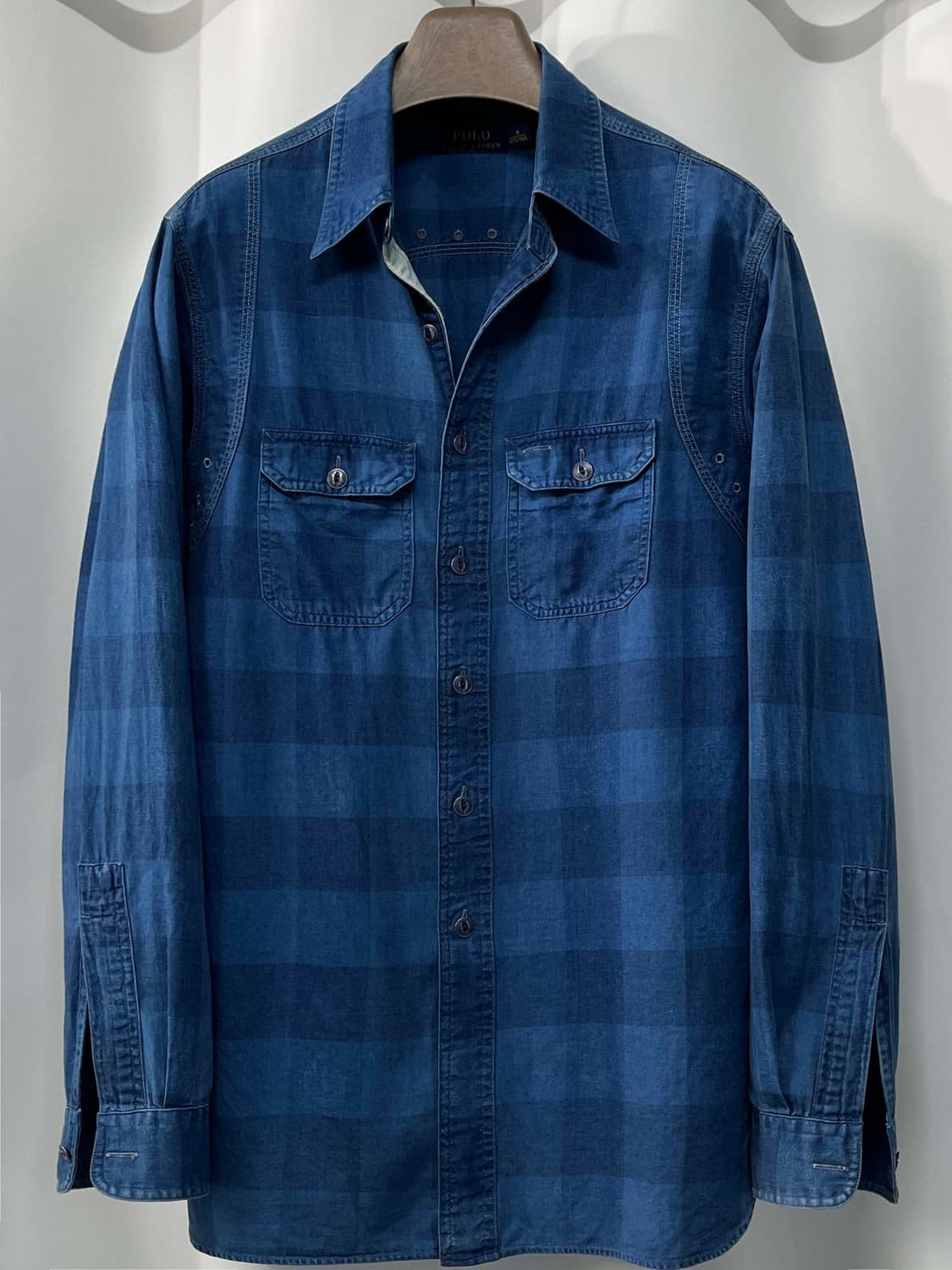 폴로 랄프로렌 Naval 해군 인디고 앵커 플레이드 워크셔츠 상품이미지1