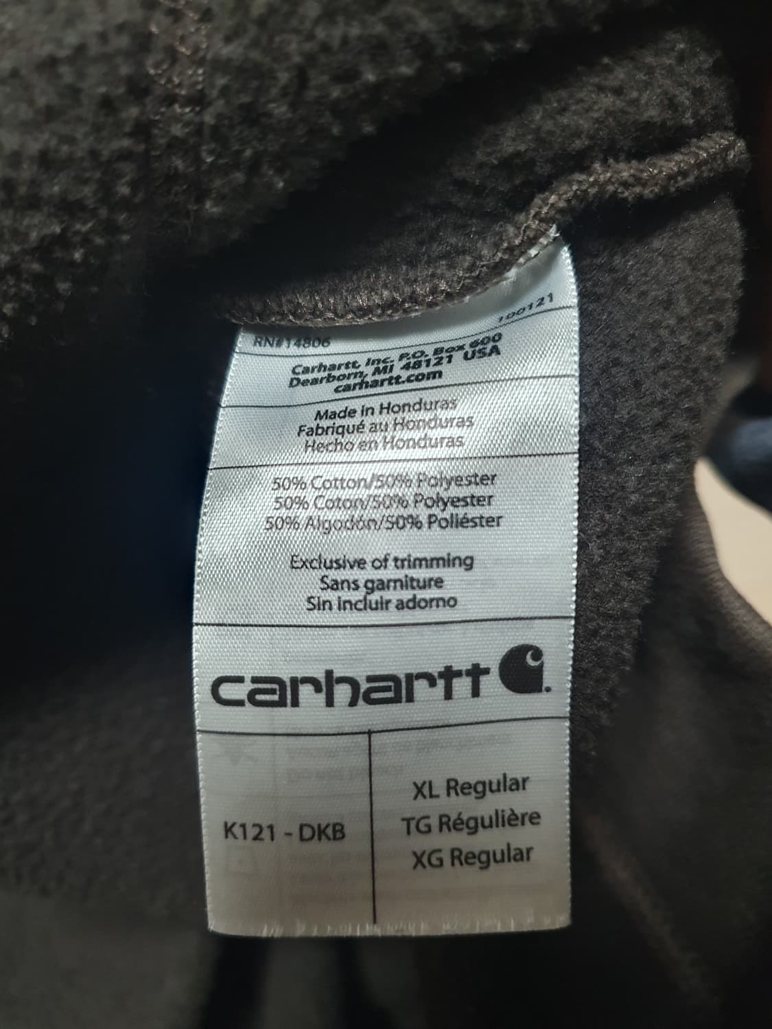 칼하트 후드티 다크브라운 XL 상품이미지4