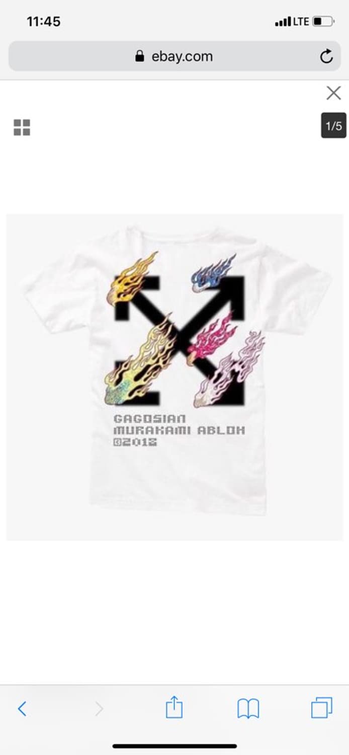 한정판 우주매물!!! 오프화이트 x 가고시안 x 무라카미 티셔츠 상품이미지2