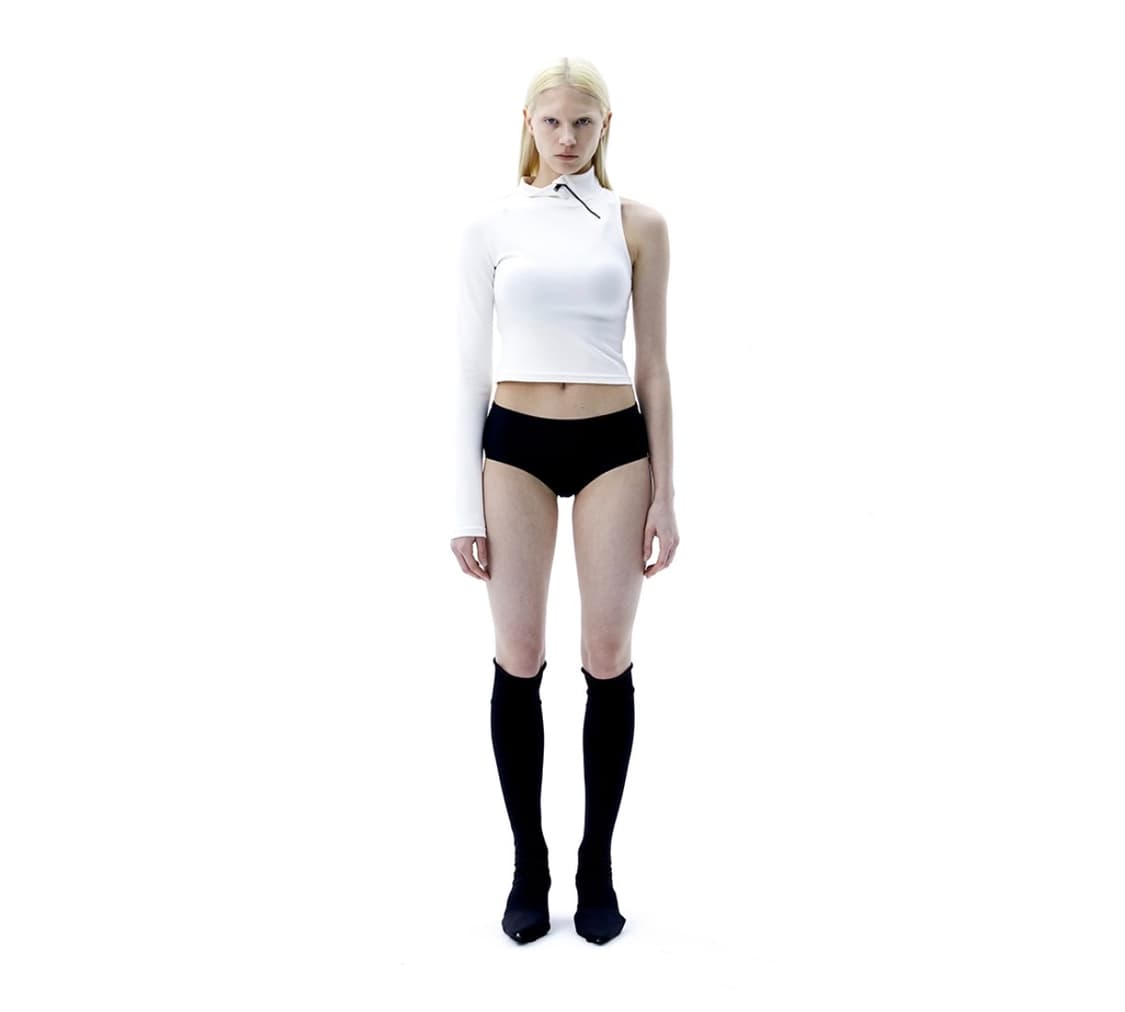 로딩룸 loading room broken neck tee 화이트 상품이미지1