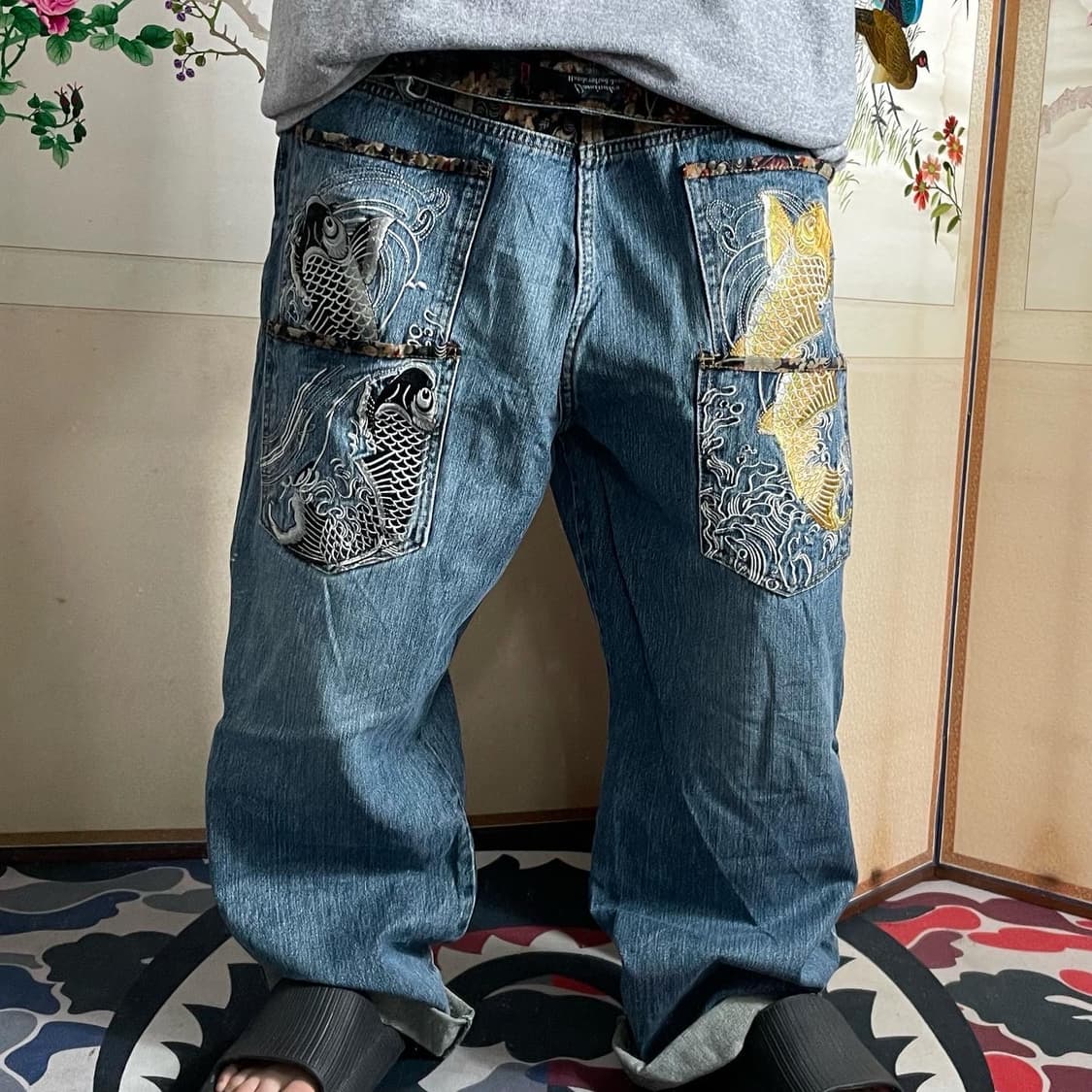 J.vtg 제페니즈 코이 엠브로이드 데님팬츠 상품이미지1