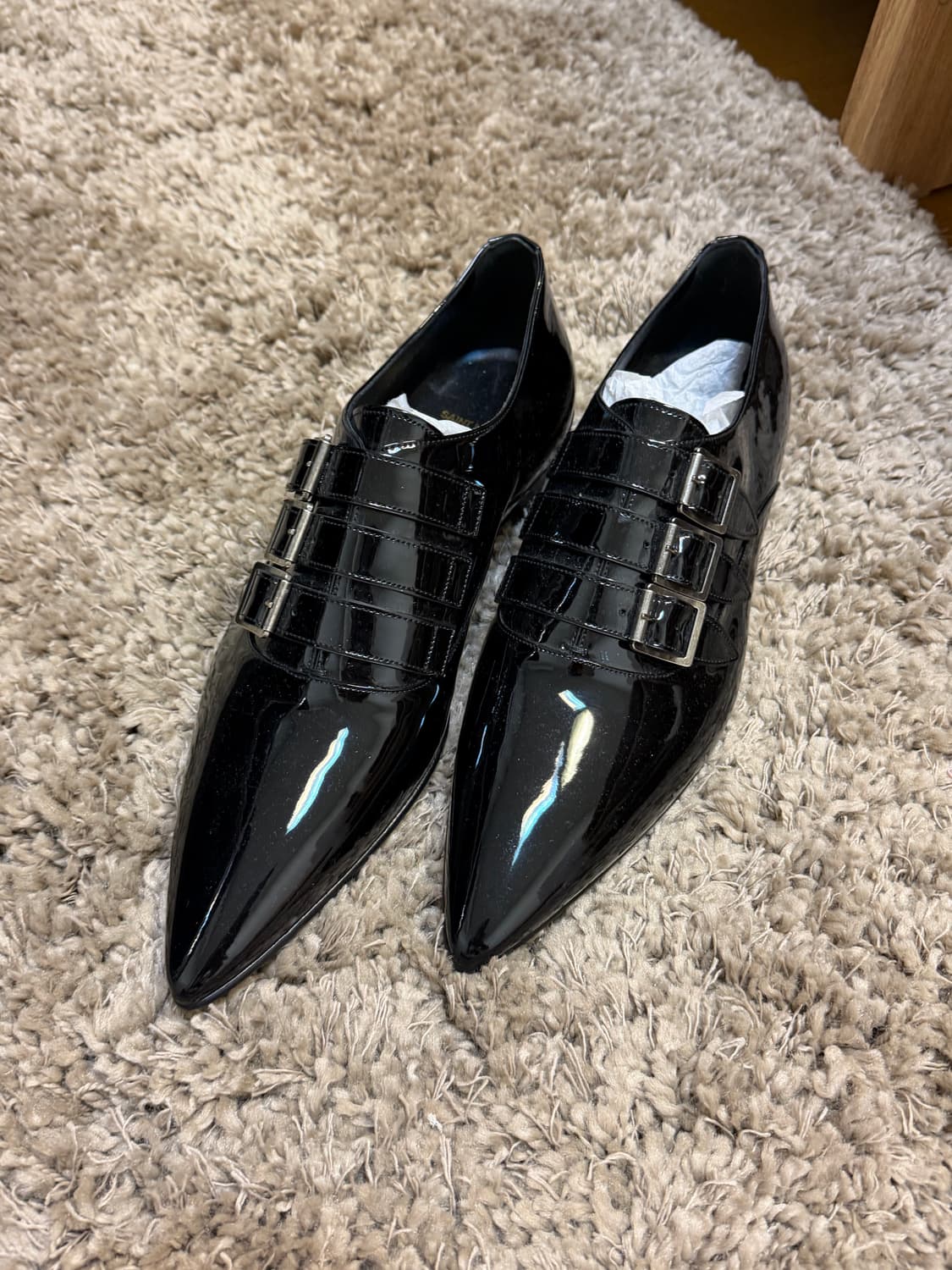 새제품)생로랑 애나멜 트리플 스트랩 슈즈로퍼 상품이미지4