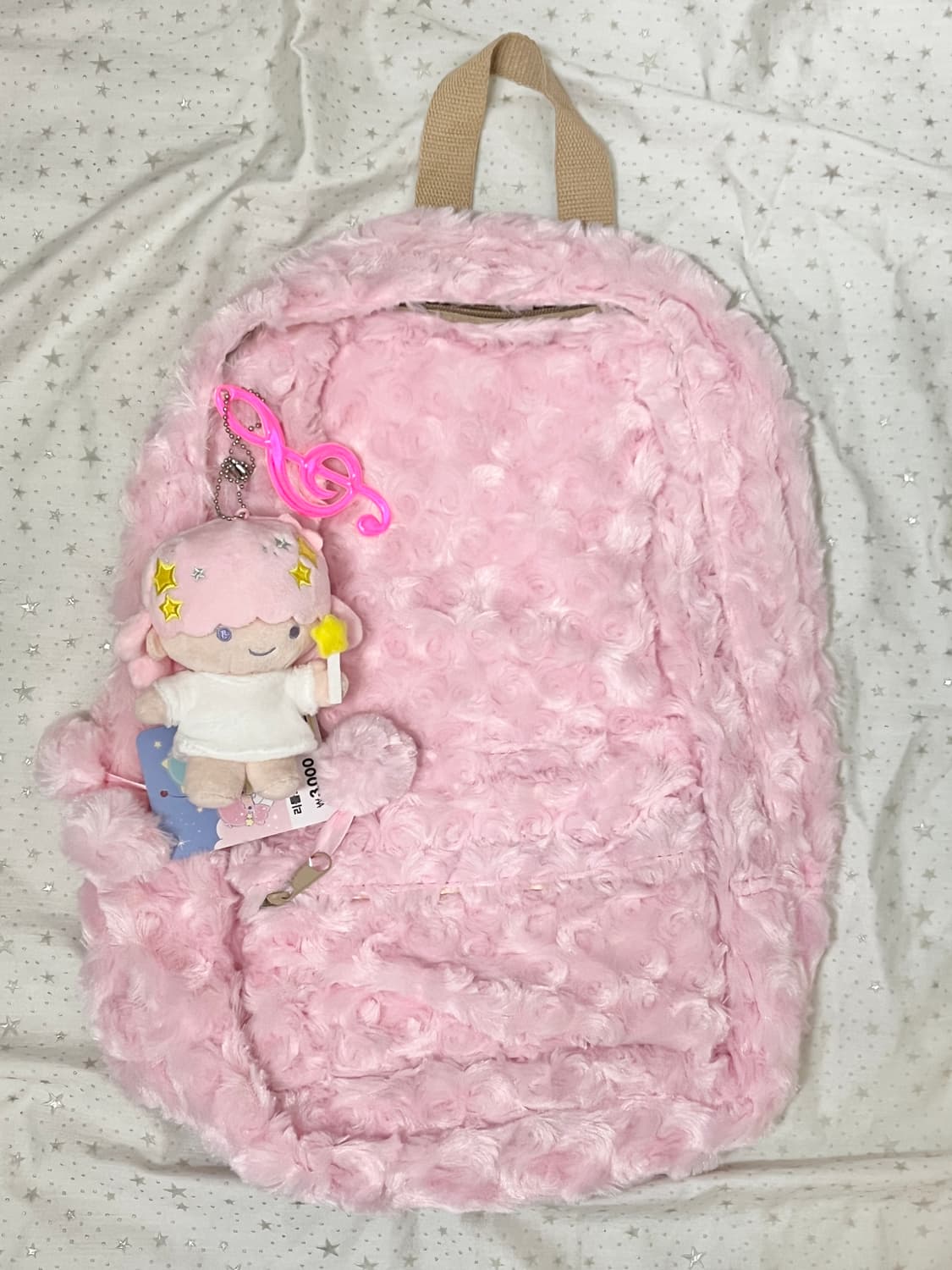 푸들같은 털 백팩 - 🍓핑크 상품이미지3