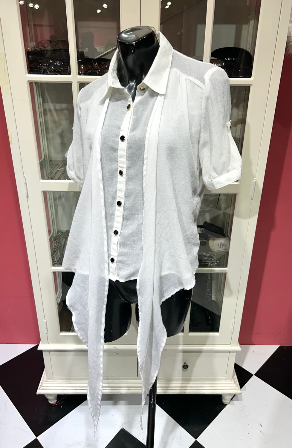 chu xxx drape shirt chu xxx 드레이프 디테일 셔츠 상품이미지1