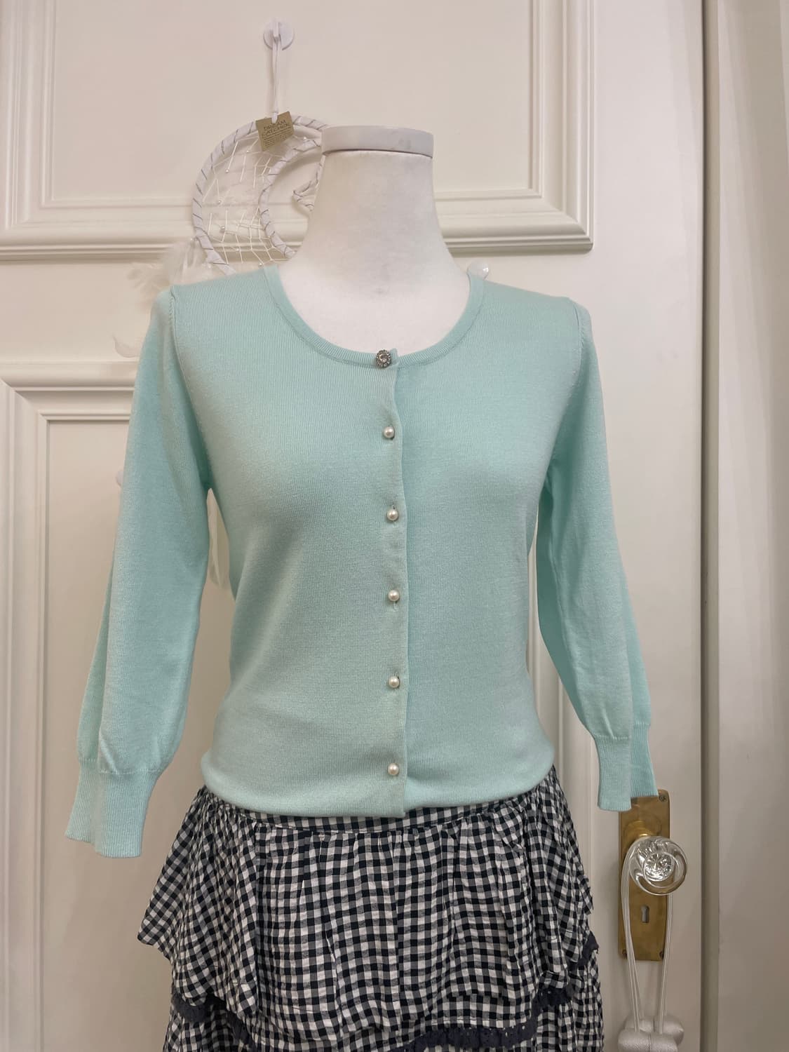 mint pearl button basic cardigan 상품이미지5