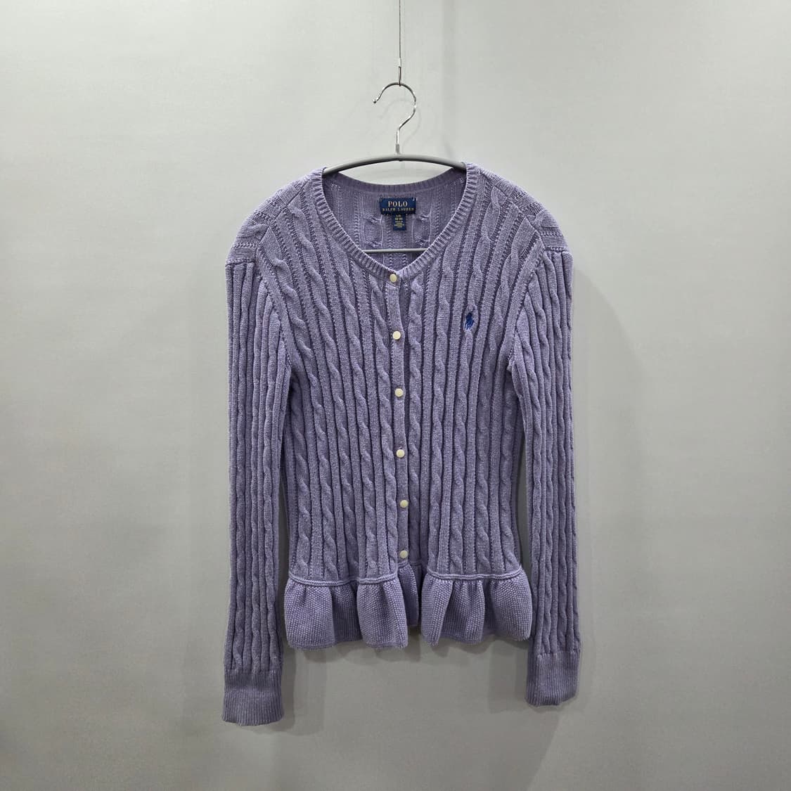 폴로랄프로렌 걸즈 케이블 니트 셔링 가디건 L/12/14 상품이미지1