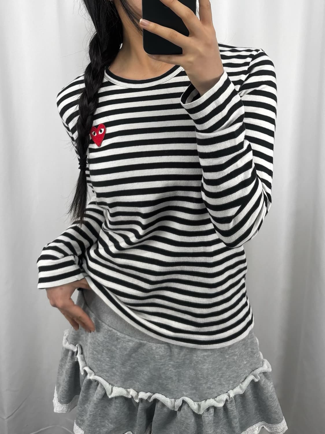 꼼데가르송 레드와펜 스트라이프 롱슬리브 상품이미지2