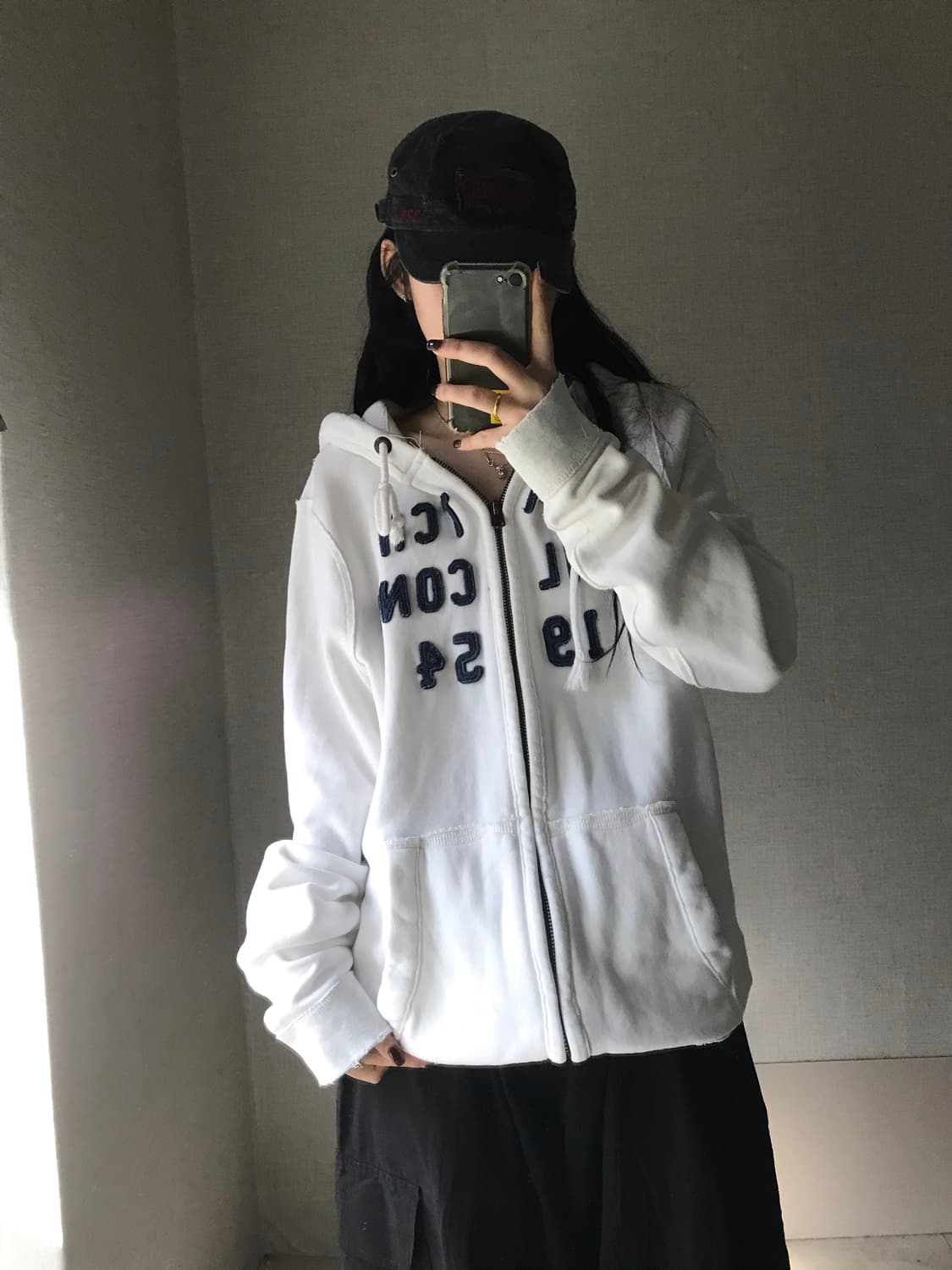 아베크롬비 화이트 오버핏 후드집업 상품이미지5