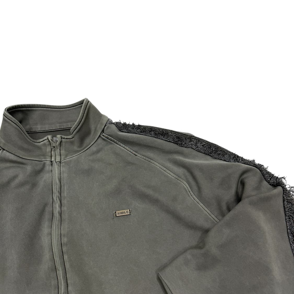 아조바이아조 레이스 트리밍 래글런 트랙탑 져지 자켓 카키 상품이미지2