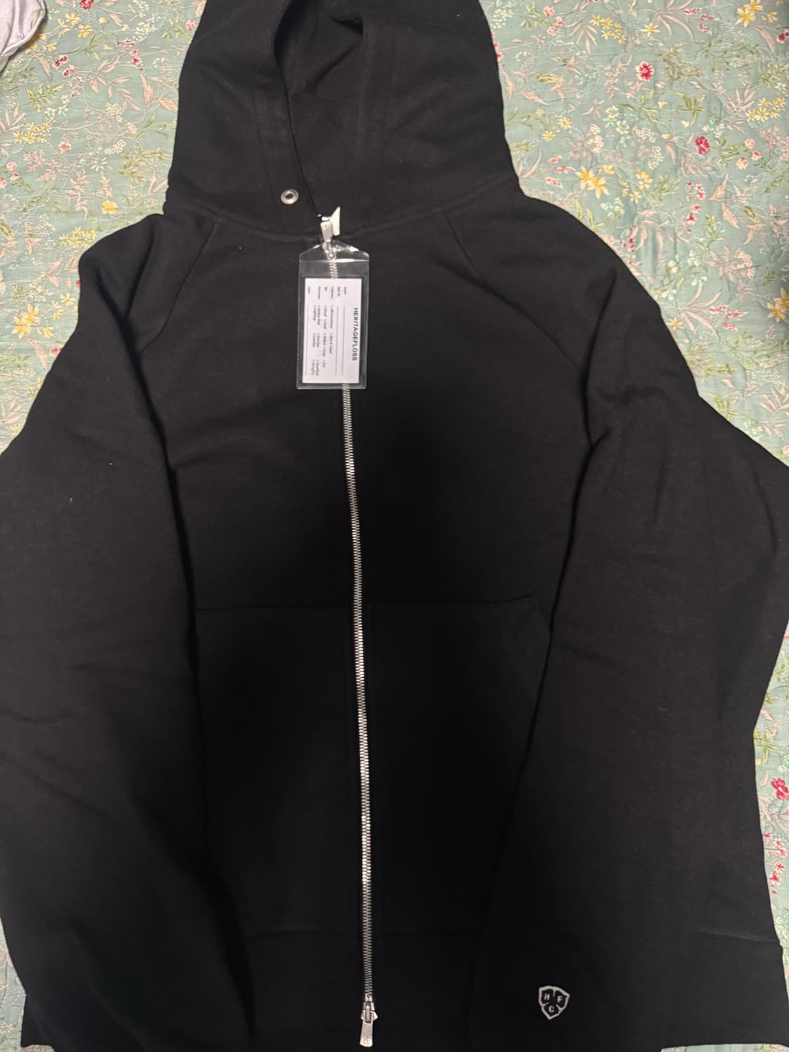 [새제품]헤리티지플로스 메리노울 후드집업 블랙 M 상품이미지5