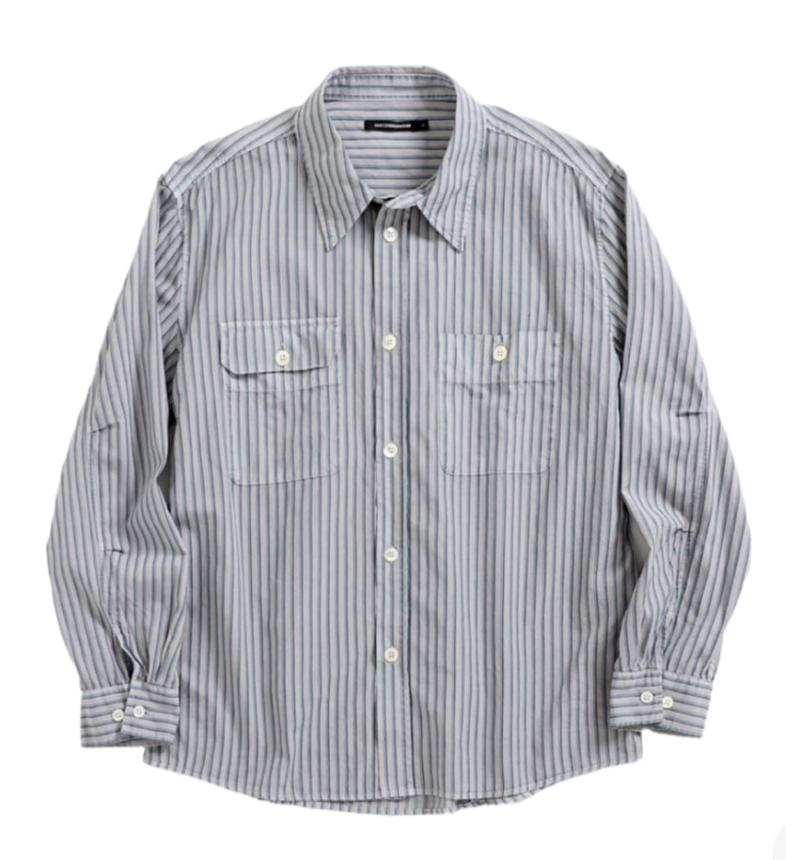 해칭룸 2Pk 셔츠 롱 도비 스트라이프 다이드 그레이 상품이미지1