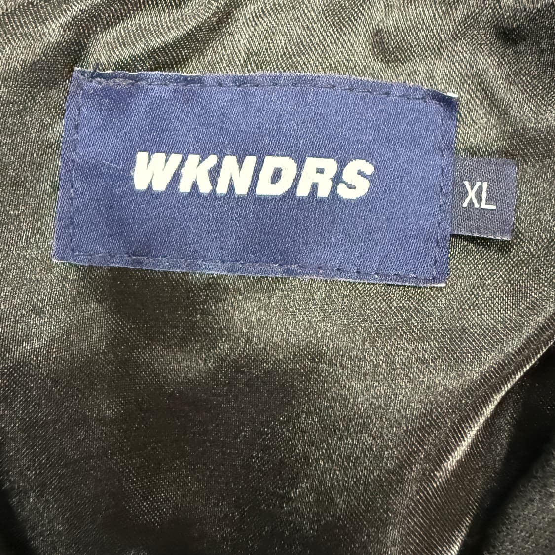 (XL)위켄더스 WKNDRS 새틴 베이스볼 자켓(블랙,검흰) 상품이미지2