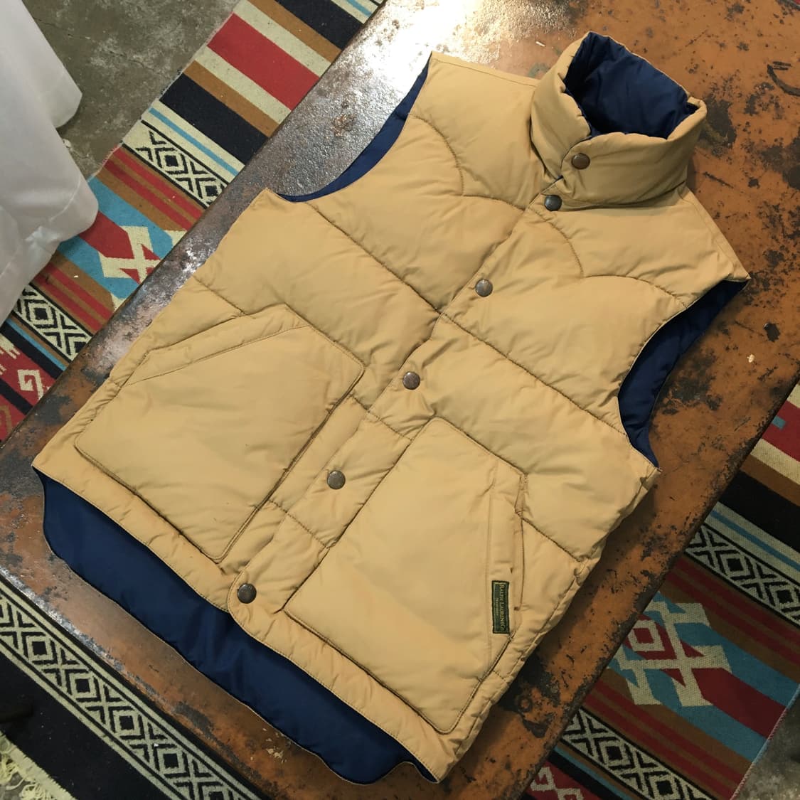 폴로랄프로렌 네이비 베이지 리버시블패딩 조끼 남성 102 여성 프리 상품이미지1