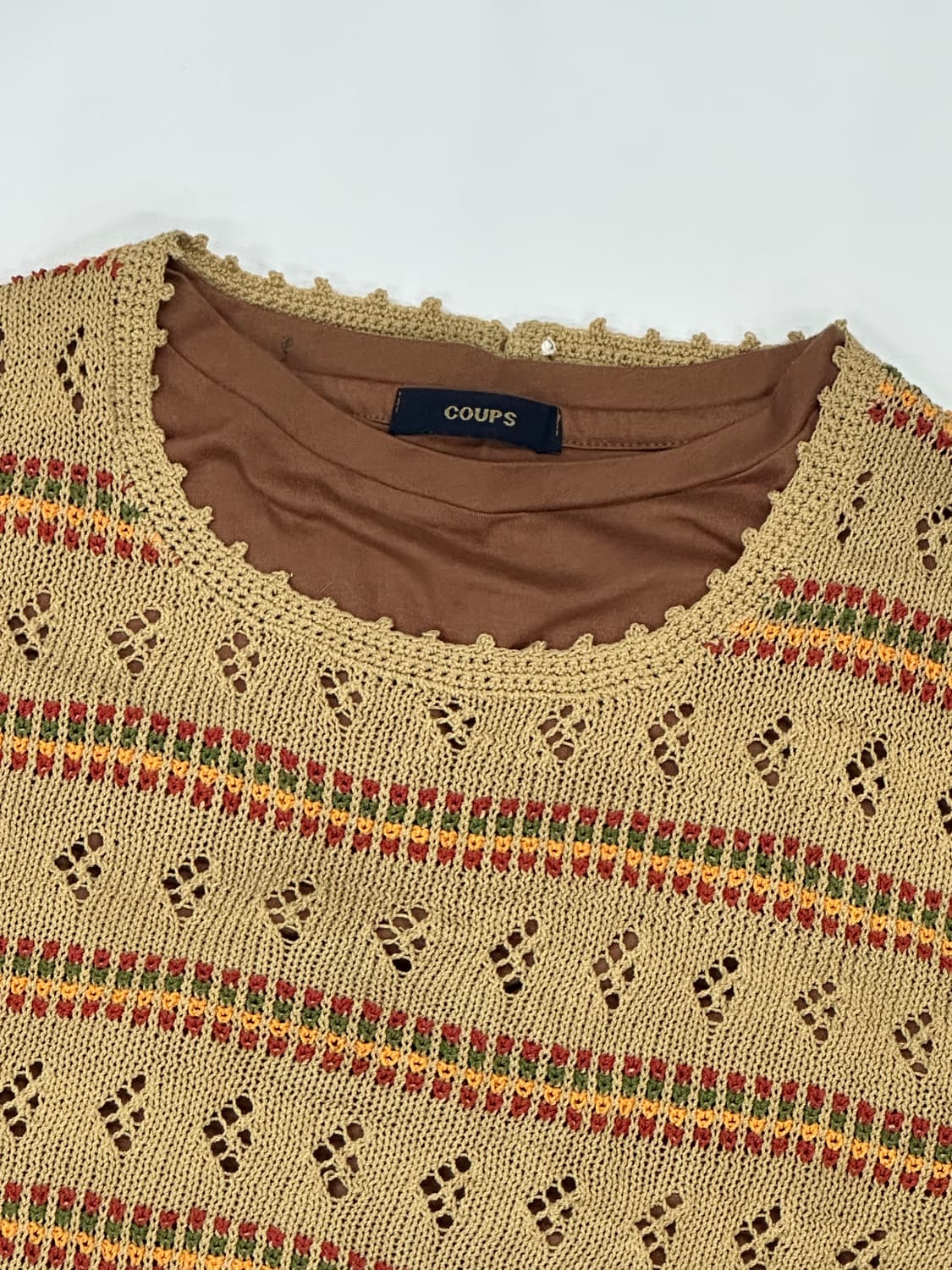 🌰하구미 가을 에스닉 레이어드 긴팔 티셔츠🌰 히피 브라운 니트  상품이미지7