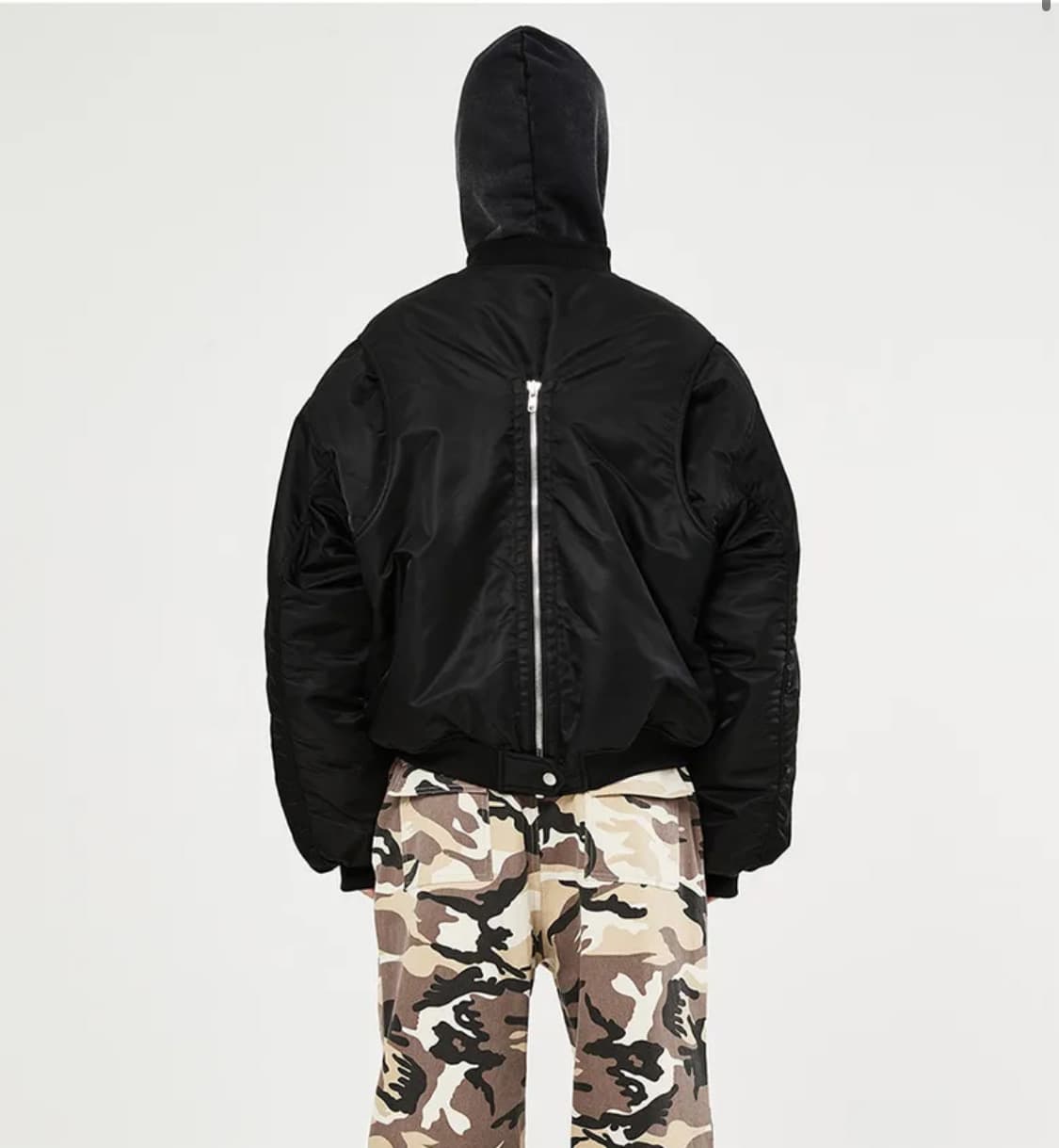 Center Back Zip MA-1 Jumper - Black 상품이미지7
