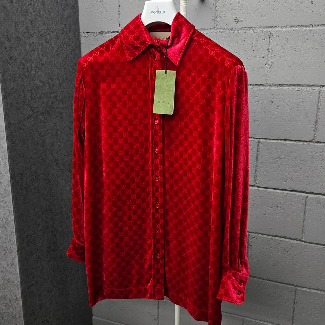 새상품 / 구찌 GG 자카드 실크 셔츠 38 상품이미지1