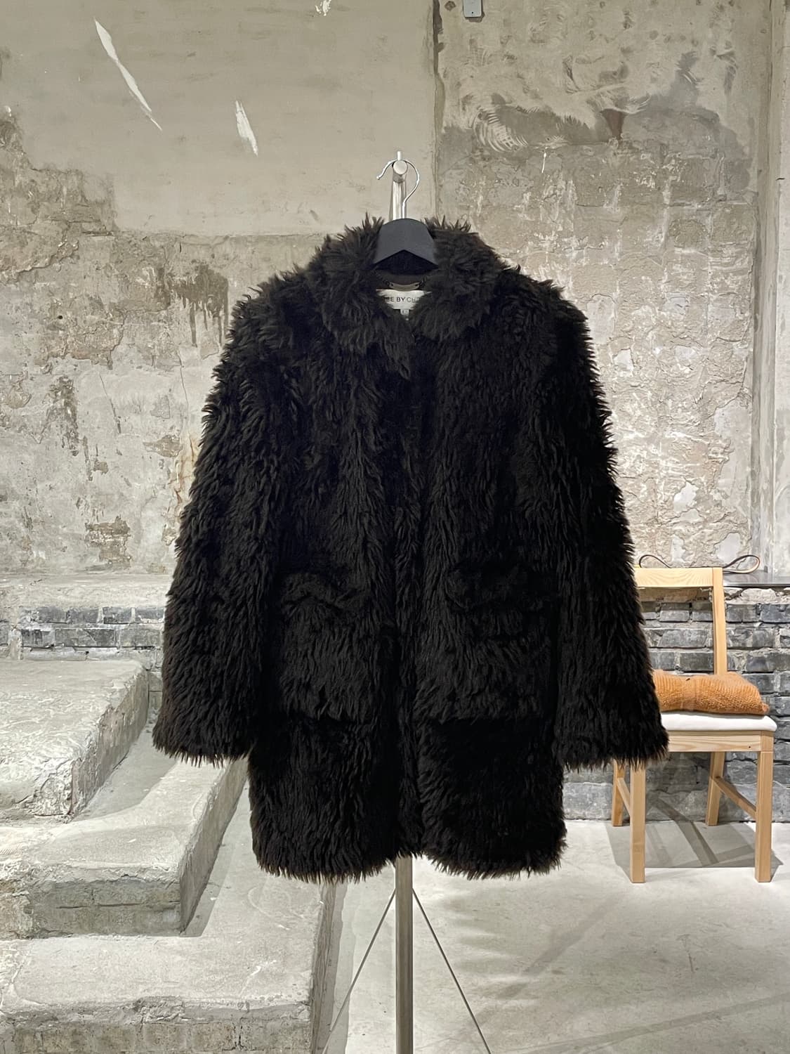 씨 바이 끌로에 다크 브라운 아칼릭 퍼 집업 자켓 상품이미지1