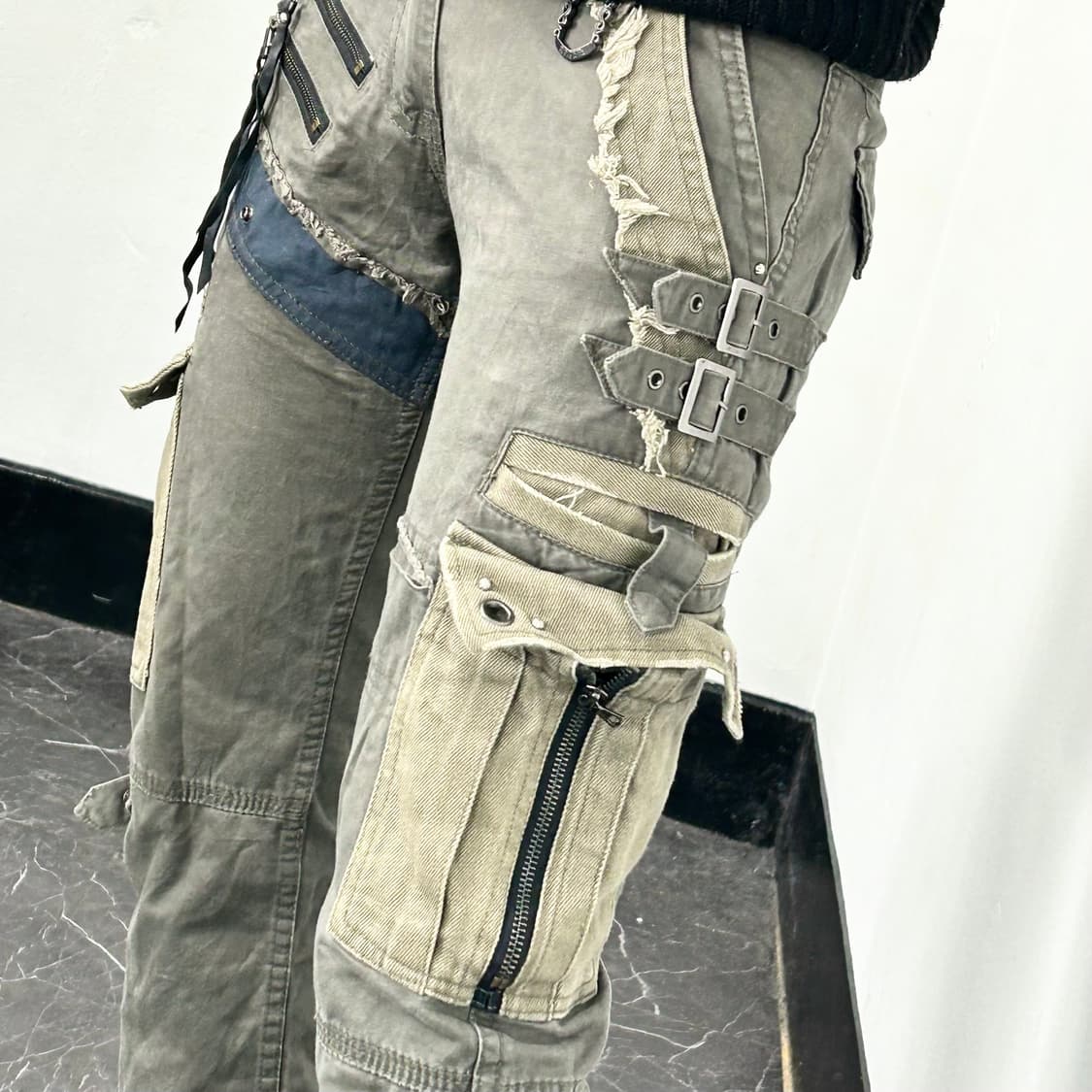 Midas 멀티지퍼 본디지 부츠컷 카고 팬츠 상품이미지3