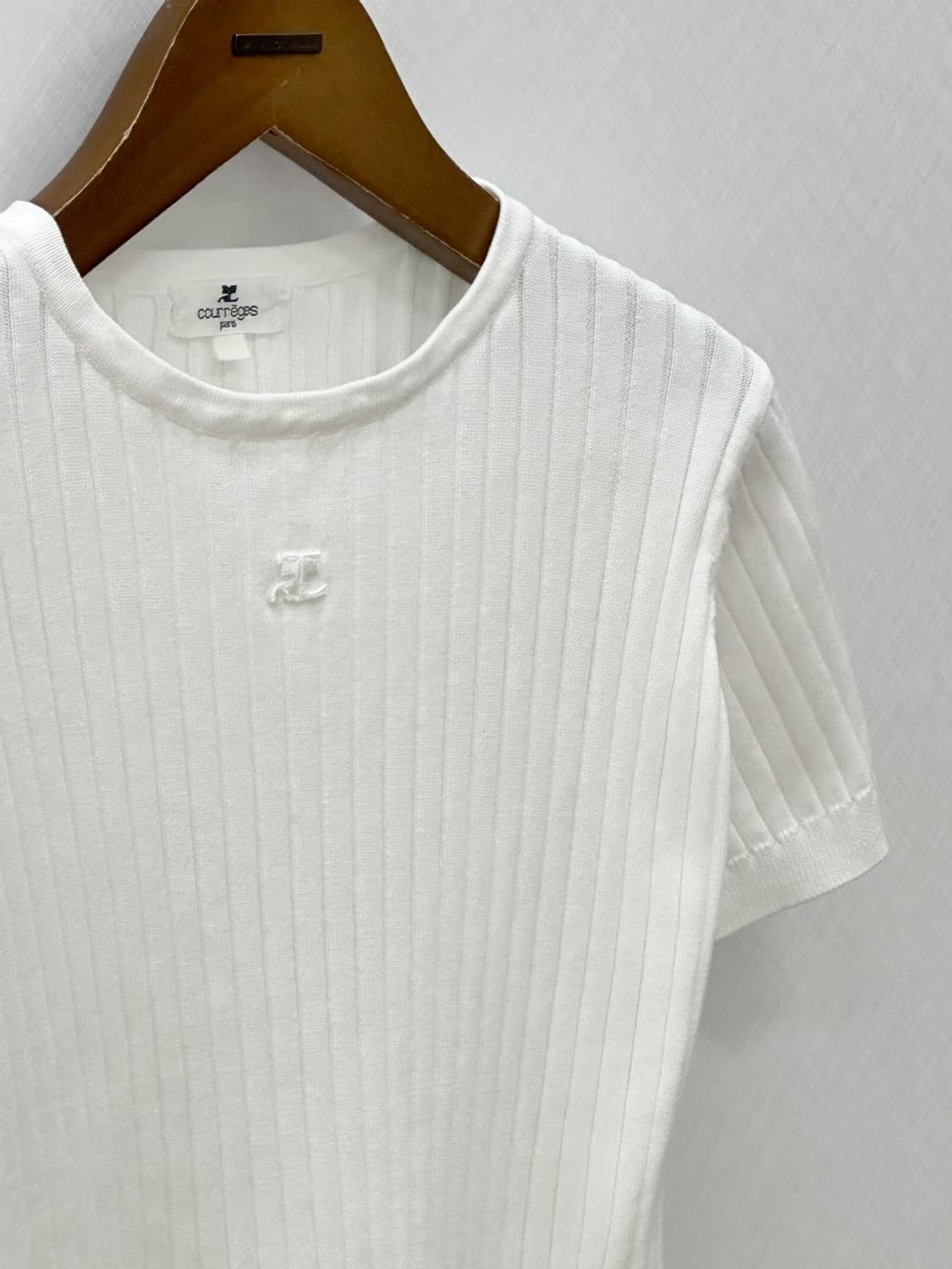 courreges / 꾸레쥬 화이트 코튼 반팔 니트 상품이미지7