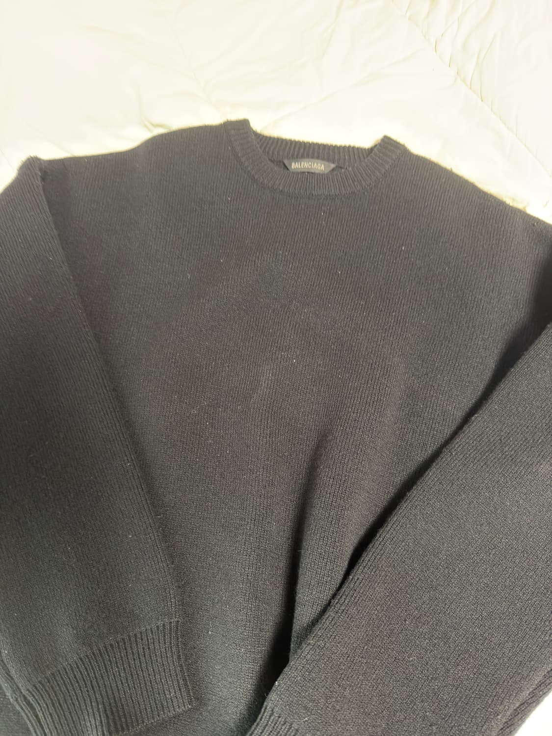 발렌시아가 로고 패치트 울 니트 100% 버진울 xs 상품이미지4