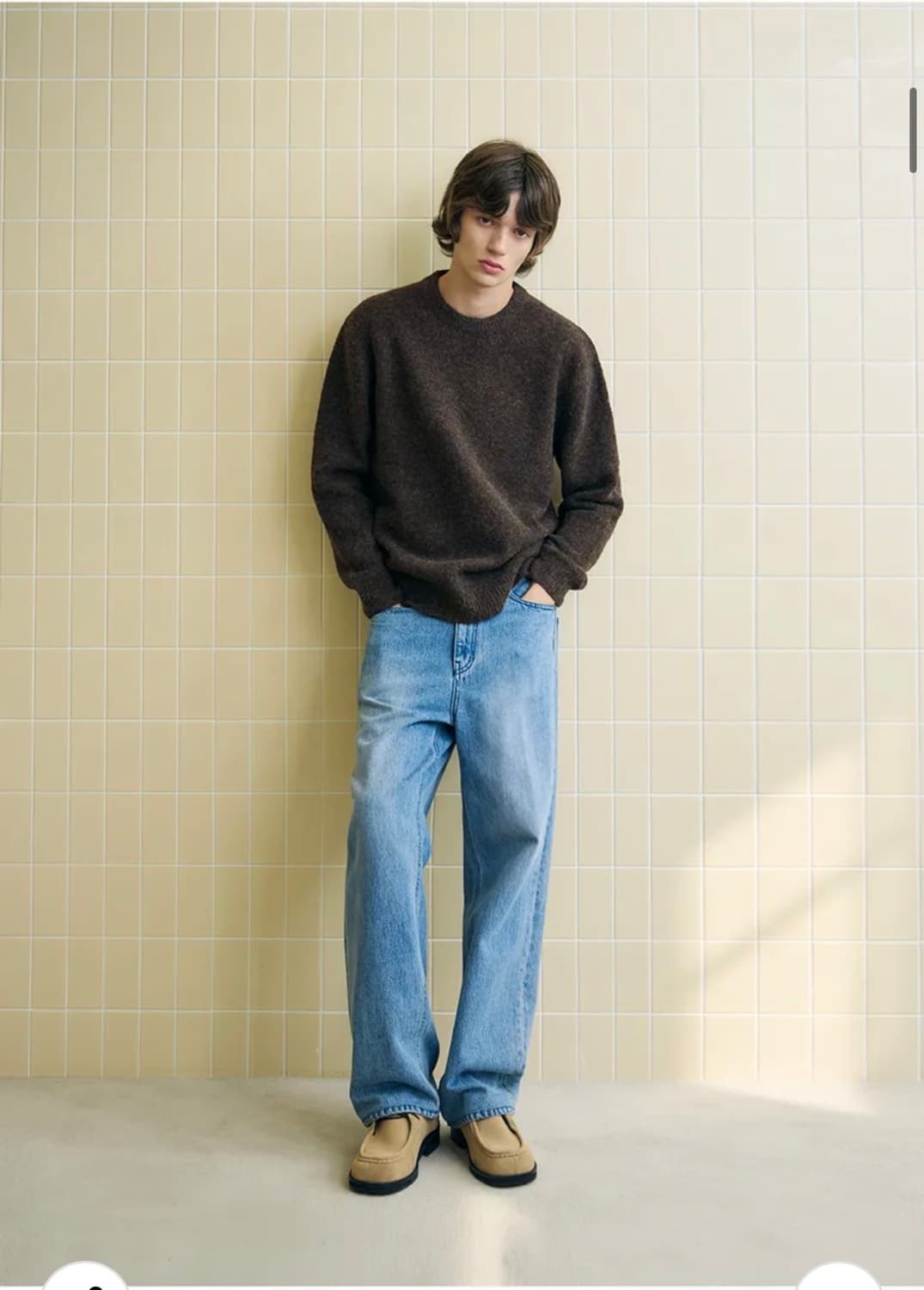 (새상품)(L) 드로우핏 울 블렌딩 헤어리 니트 [BROWN] 판매 상품이미지3