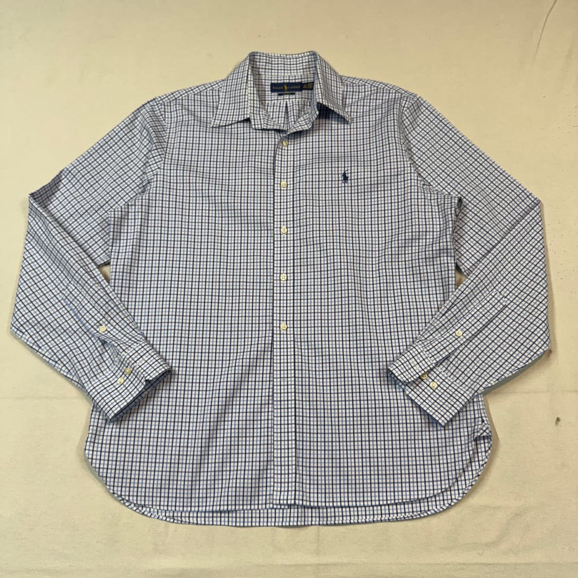 XL) 폴로 랄프로렌 블루 체크 포플린 셔츠 상품이미지1