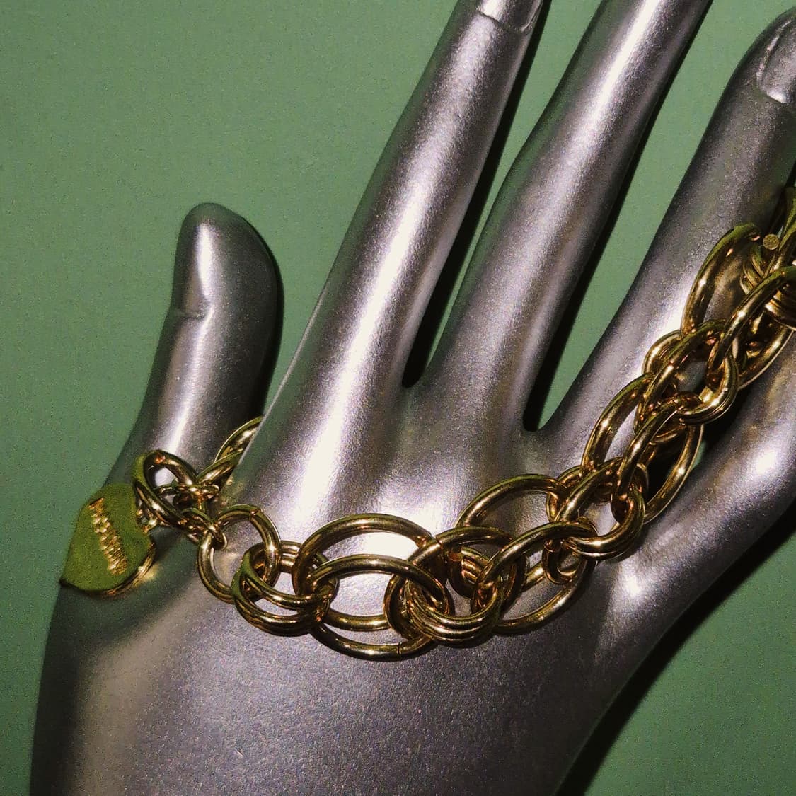 90s 모스키노 사슬 라운드 볼드 하트 팔찌 상품이미지6