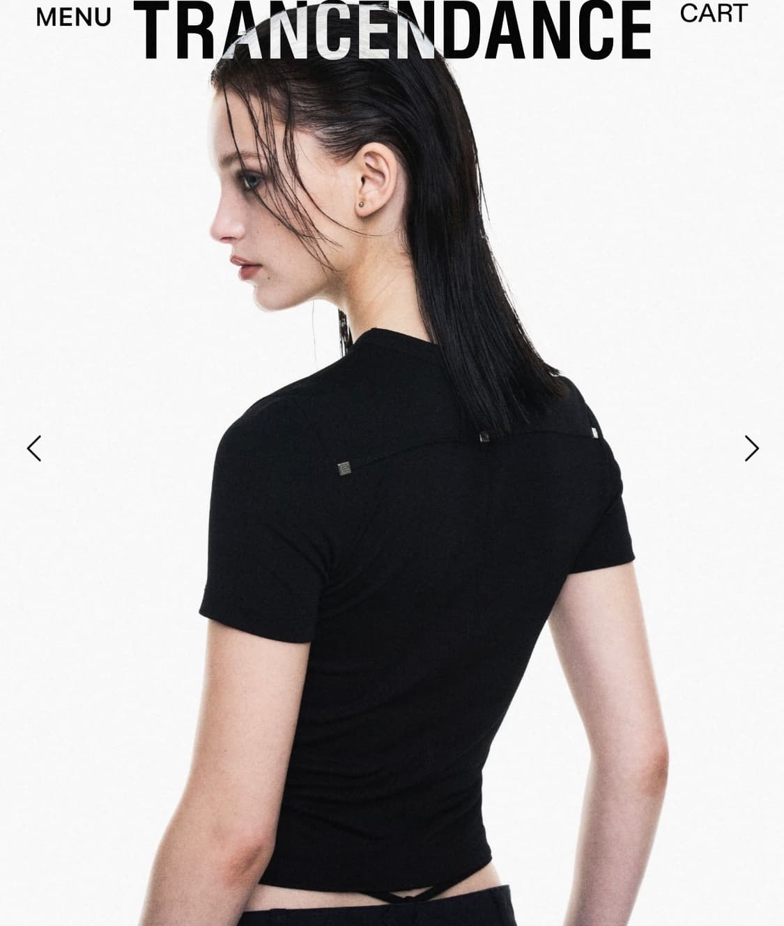 트랜센댄스SYMBOL RIBBED T-SHIRT, BLACK 상품이미지1