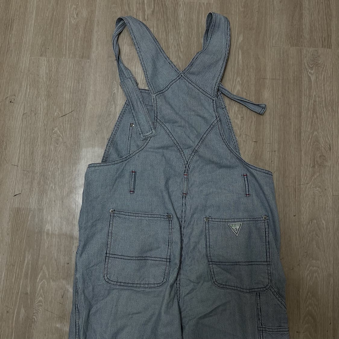 게스 USA 데님 오버롤 멜빵바지 72-94  상품이미지5