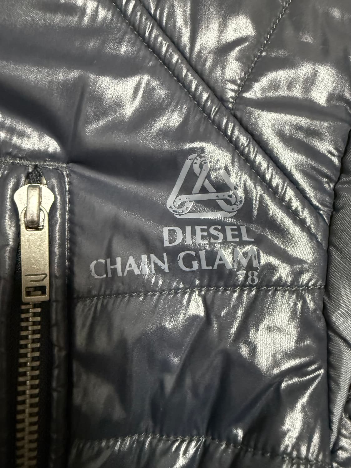 디젤 해체주의 지퍼 디테일 나일론 바이커 경량패딩 상품이미지7