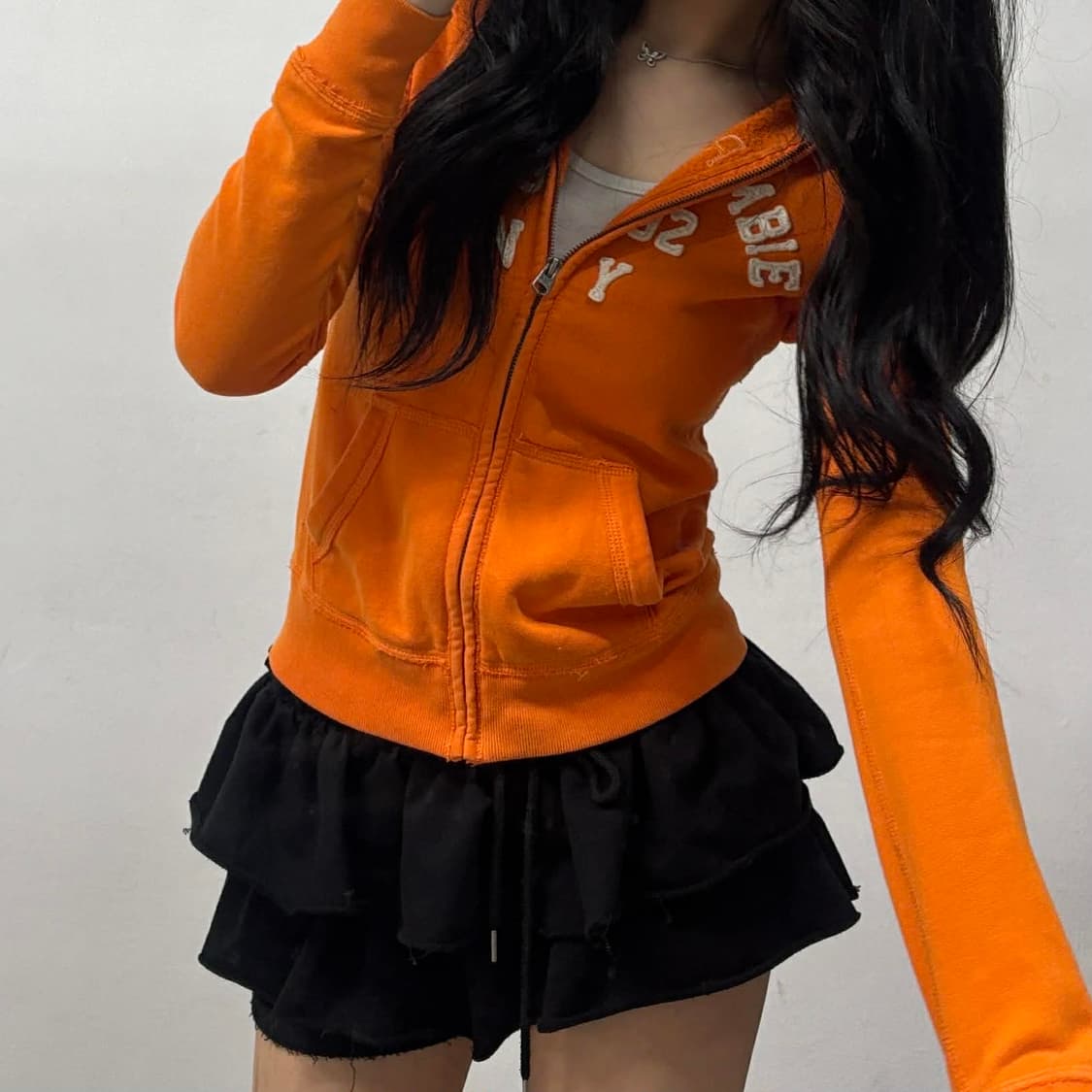 아베크롬비 y2k 여리핏 대대장 작사 후드집업 희귀져지(S) 상품이미지2