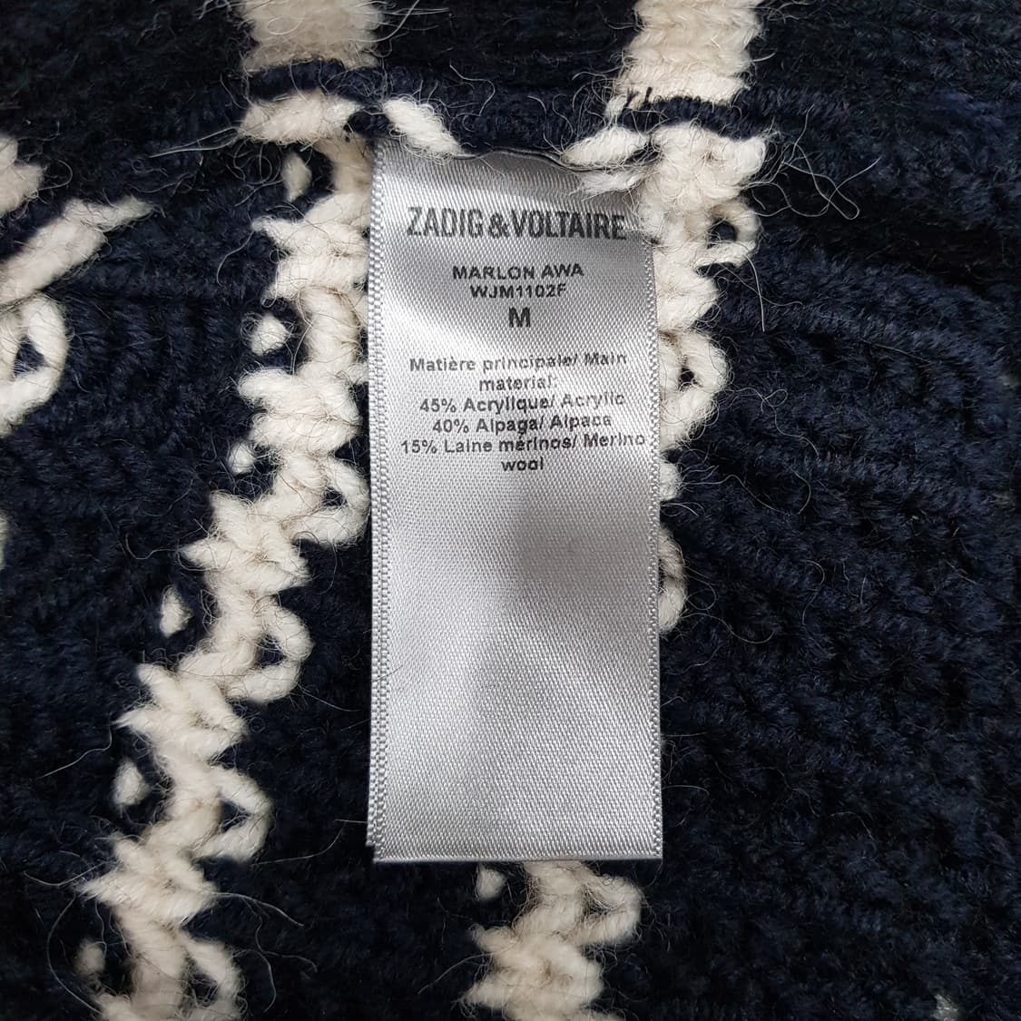 쟈딕앤볼테르 마를론 스트라이프 버튼 니트 M사이즈 상품이미지7